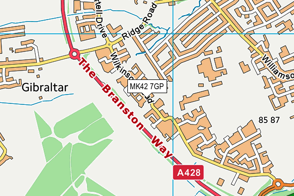 MK42 7GP map - OS VectorMap District (Ordnance Survey) MK42 7GP map - OS VectorMap District (Ordnance Survey)