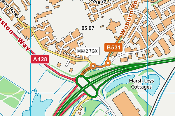 MK42 7GX map - OS VectorMap District (Ordnance Survey) MK42 7GX map - OS VectorMap District (Ordnance Survey)
