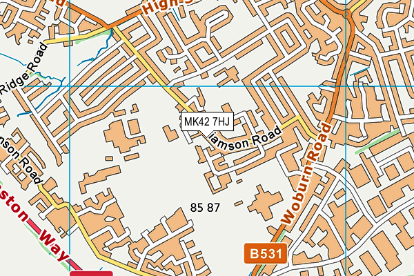 MK42 7HJ map - OS VectorMap District (Ordnance Survey) MK42 7HJ map - OS VectorMap District (Ordnance Survey)