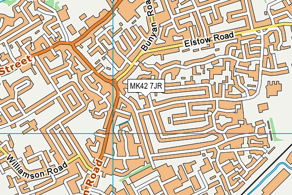 MK42 7JR map - OS VectorMap District (Ordnance Survey)