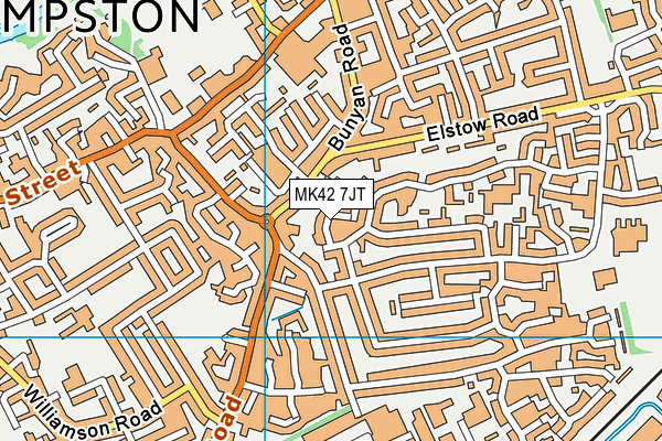 MK42 7JT map - OS VectorMap District (Ordnance Survey)