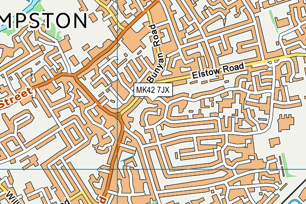 MK42 7JX map - OS VectorMap District (Ordnance Survey) MK42 7JX map - OS VectorMap District (Ordnance Survey)