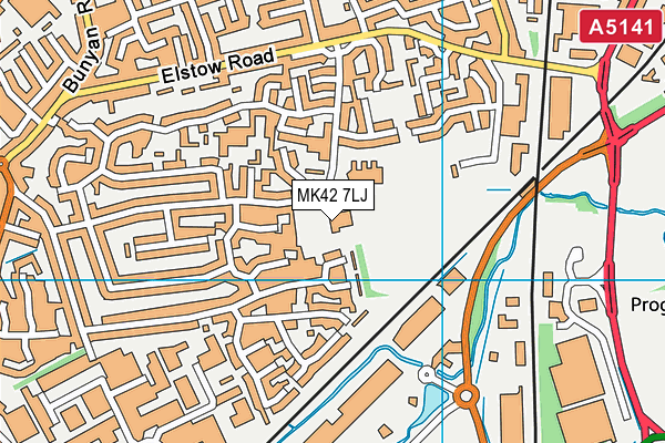 MK42 7LJ map - OS VectorMap District (Ordnance Survey) MK42 7LJ map - OS VectorMap District (Ordnance Survey)