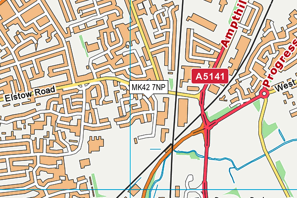 MK42 7NP map - OS VectorMap District (Ordnance Survey) MK42 7NP map - OS VectorMap District (Ordnance Survey)