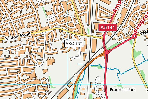 MK42 7NT map - OS VectorMap District (Ordnance Survey)