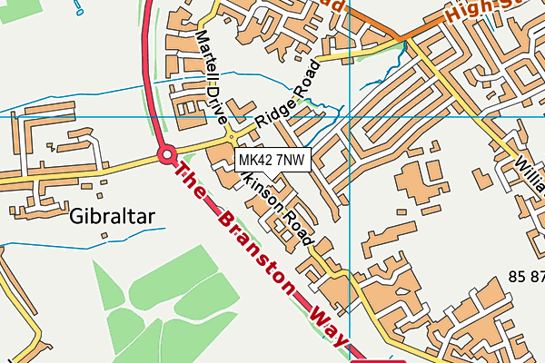 MK42 7NW map - OS VectorMap District (Ordnance Survey) MK42 7NW map - OS VectorMap District (Ordnance Survey)