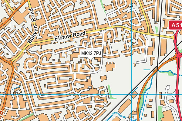 MK42 7PJ map - OS VectorMap District (Ordnance Survey) MK42 7PJ map - OS VectorMap District (Ordnance Survey)