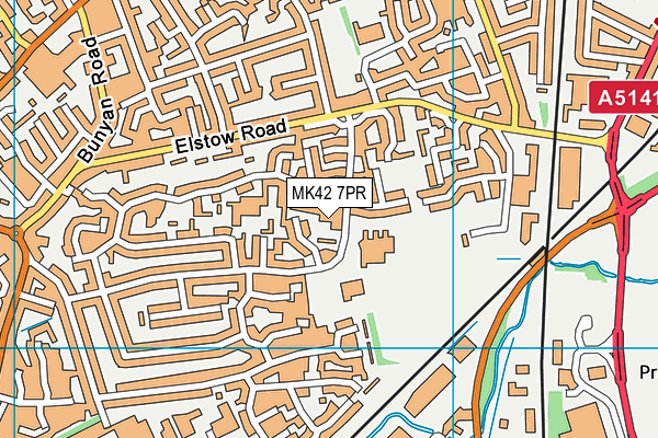 MK42 7PR map - OS VectorMap District (Ordnance Survey)