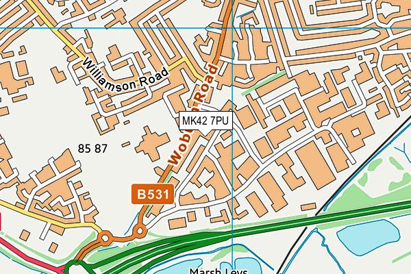 MK42 7PU map - OS VectorMap District (Ordnance Survey) MK42 7PU map - OS VectorMap District (Ordnance Survey)