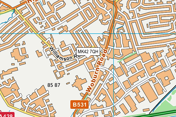 MK42 7QH map - OS VectorMap District (Ordnance Survey) MK42 7QH map - OS VectorMap District (Ordnance Survey)