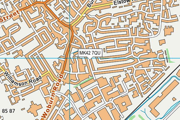 MK42 7QU map - OS VectorMap District (Ordnance Survey)