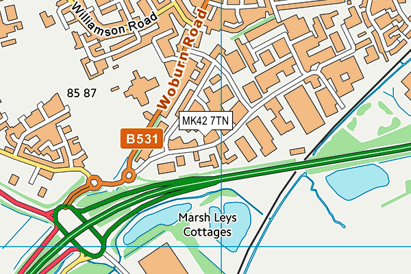 MK42 7TN map - OS VectorMap District (Ordnance Survey) MK42 7TN map - OS VectorMap District (Ordnance Survey)