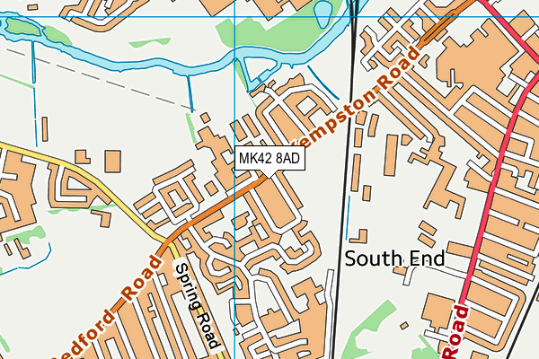 MK42 8AD map - OS VectorMap District (Ordnance Survey)
