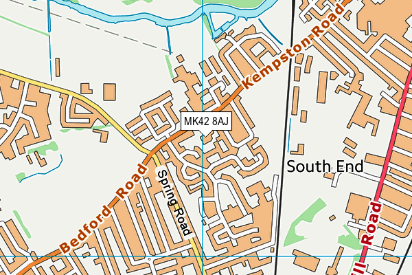 MK42 8AJ map - OS VectorMap District (Ordnance Survey) MK42 8AJ map - OS VectorMap District (Ordnance Survey)