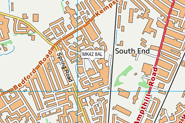 MK42 8AL map - OS VectorMap District (Ordnance Survey)