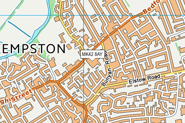 MK42 8AY map - OS VectorMap District (Ordnance Survey) MK42 8AY map - OS VectorMap District (Ordnance Survey)