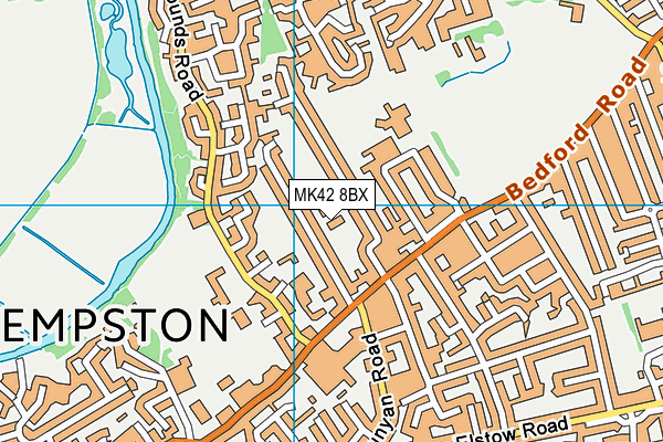 MK42 8BX map - OS VectorMap District (Ordnance Survey) MK42 8BX map - OS VectorMap District (Ordnance Survey)