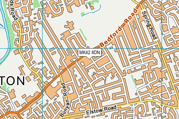 MK42 8DN map - OS VectorMap District (Ordnance Survey)