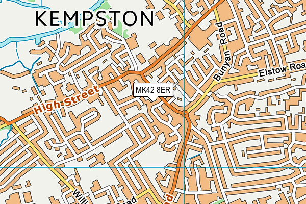 MK42 8ER map - OS VectorMap District (Ordnance Survey)
