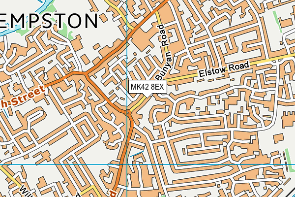 MK42 8EX map - OS VectorMap District (Ordnance Survey)