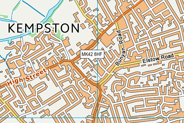 MK42 8HF map - OS VectorMap District (Ordnance Survey)