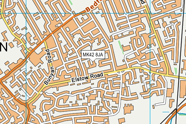 MK42 8JA map - OS VectorMap District (Ordnance Survey)
