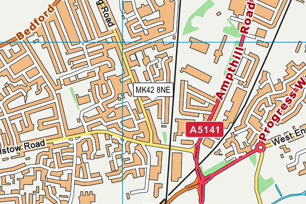 MK42 8NE map - OS VectorMap District (Ordnance Survey) MK42 8NE map - OS VectorMap District (Ordnance Survey)