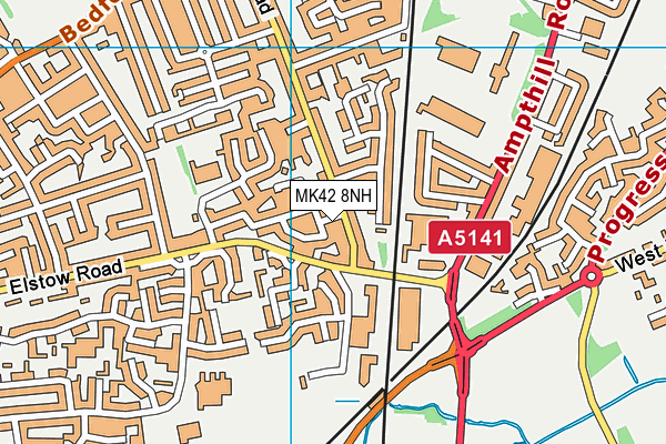 MK42 8NH map - OS VectorMap District (Ordnance Survey)