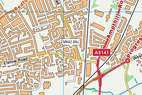 MK42 8NJ map - OS VectorMap District (Ordnance Survey) MK42 8NJ map - OS VectorMap District (Ordnance Survey)