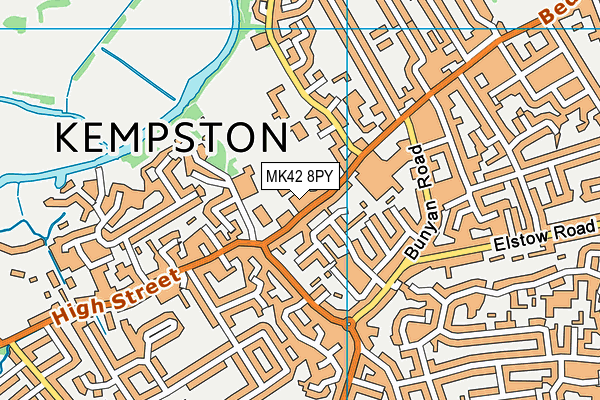 MK42 8PY map - OS VectorMap District (Ordnance Survey)