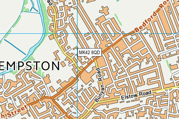 MK42 8QD map - OS VectorMap District (Ordnance Survey)