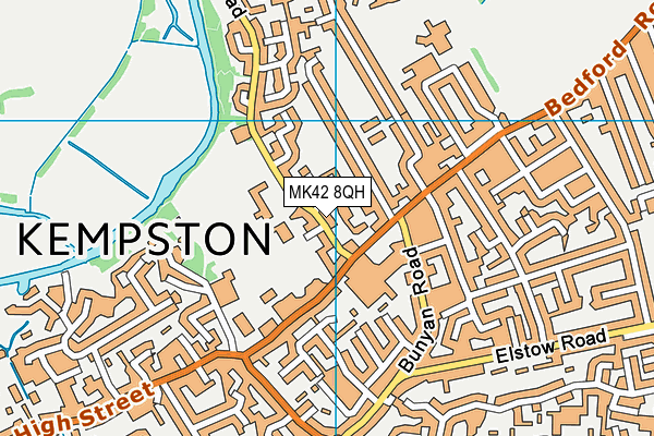 MK42 8QH map - OS VectorMap District (Ordnance Survey)