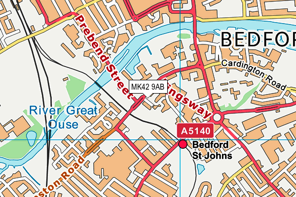 MK42 9AB map - OS VectorMap District (Ordnance Survey) MK42 9AB map - OS VectorMap District (Ordnance Survey)
