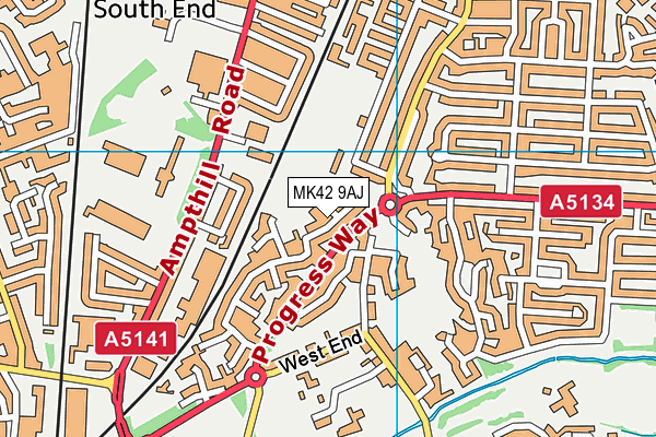 MK42 9AJ map - OS VectorMap District (Ordnance Survey) MK42 9AJ map - OS VectorMap District (Ordnance Survey)