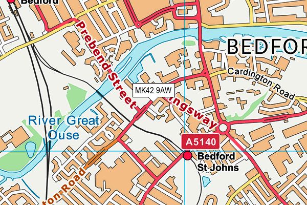 MK42 9AW map - OS VectorMap District (Ordnance Survey) MK42 9AW map - OS VectorMap District (Ordnance Survey)