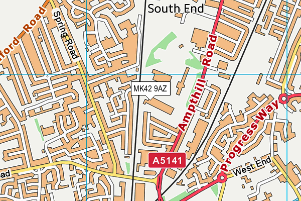 MK42 9AZ map - OS VectorMap District (Ordnance Survey) MK42 9AZ map - OS VectorMap District (Ordnance Survey)
