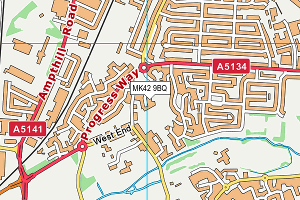 MK42 9BQ map - OS VectorMap District (Ordnance Survey) MK42 9BQ map - OS VectorMap District (Ordnance Survey)