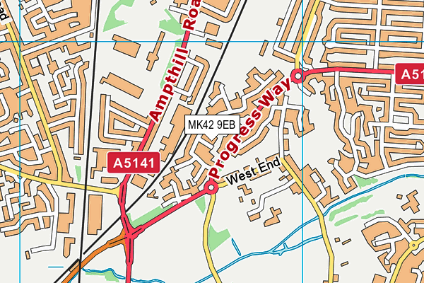 MK42 9EB map - OS VectorMap District (Ordnance Survey) MK42 9EB map - OS VectorMap District (Ordnance Survey)