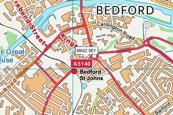 MK42 9EY map - OS VectorMap District (Ordnance Survey)