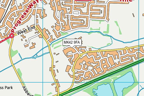 MK42 9FA map - OS VectorMap District (Ordnance Survey) MK42 9FA map - OS VectorMap District (Ordnance Survey)