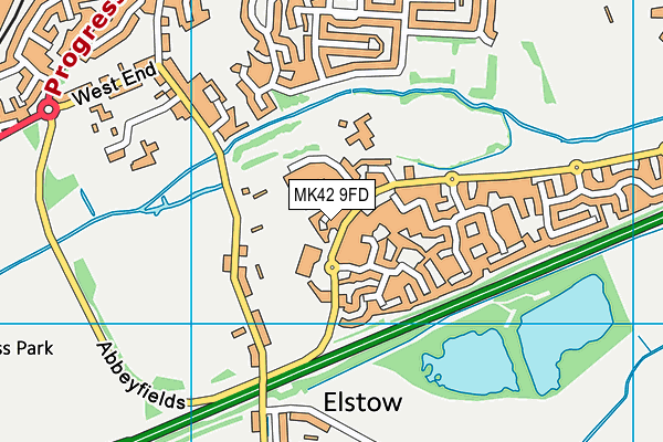 MK42 9FD map - OS VectorMap District (Ordnance Survey) MK42 9FD map - OS VectorMap District (Ordnance Survey)