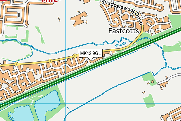 MK42 9GL map - OS VectorMap District (Ordnance Survey) MK42 9GL map - OS VectorMap District (Ordnance Survey)