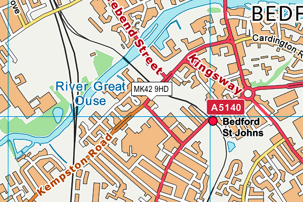 MK42 9HD map - OS VectorMap District (Ordnance Survey)