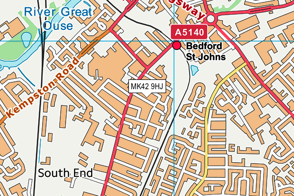 MK42 9HJ map - OS VectorMap District (Ordnance Survey)