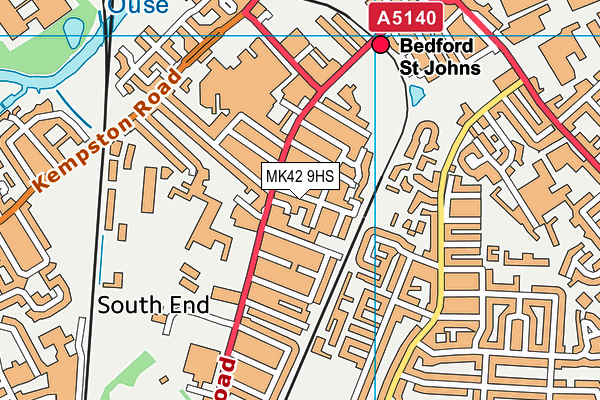 MK42 9HS map - OS VectorMap District (Ordnance Survey)