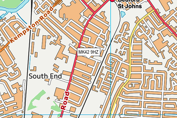 MK42 9HZ map - OS VectorMap District (Ordnance Survey)