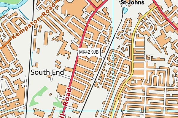 MK42 9JB map - OS VectorMap District (Ordnance Survey)