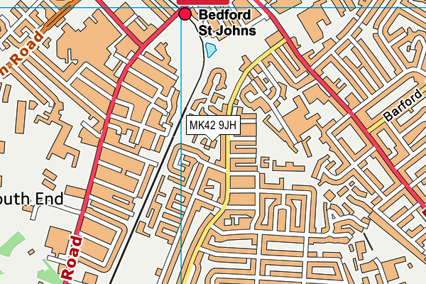 MK42 9JH map - OS VectorMap District (Ordnance Survey)