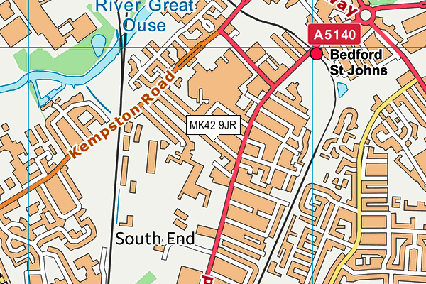 MK42 9JR map - OS VectorMap District (Ordnance Survey)