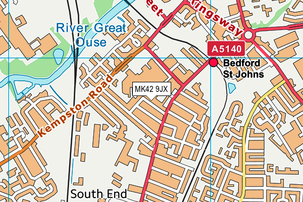 MK42 9JX map - OS VectorMap District (Ordnance Survey) MK42 9JX map - OS VectorMap District (Ordnance Survey)